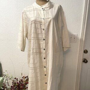 NWT MSQUARE M SQUARE NEETU MALIK White Metallic Gold Dress sz 2 L